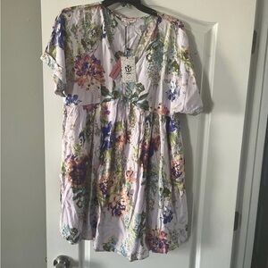 ANDREE BY UNIT Blue and Green Floral Dress